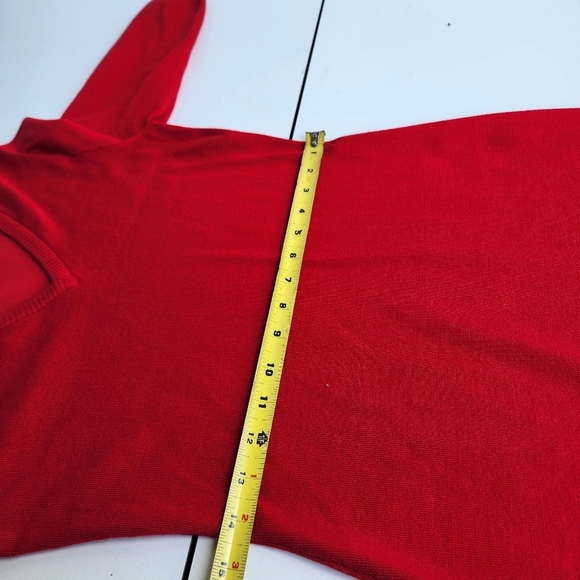 Calvin Klein Dress Womens Small Red Knit Sheath Knee Length Classic Cocktail S - Picture 10 of 14